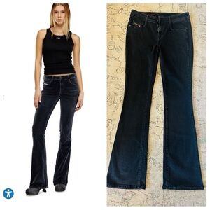 Diesel 1969 D-EBBEY 5 Pocket Jeans Black Flare Sz 29 NWOT